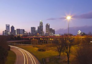 City of Charlotte NC at dusk